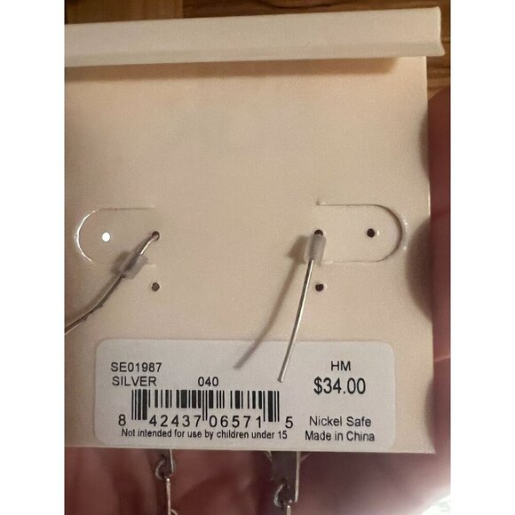 The Sak Silver Chain Link Dangle Earrings NEW - Picture 2 of 2